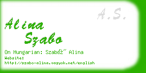 alina szabo business card